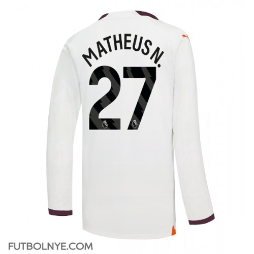 Camiseta Manchester City Matheus Nunes #27 Visitante Equipación 2023-24 manga larga